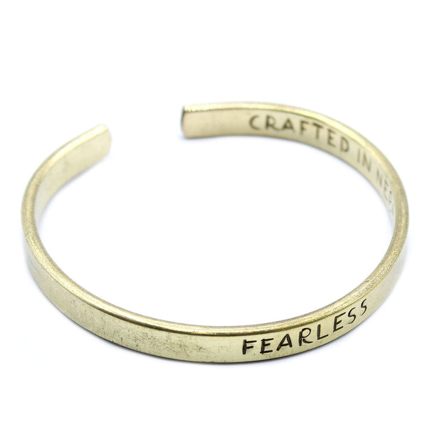 Brass Inspirational Message Bracelet