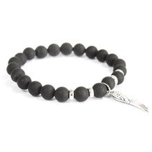 Angel Wing Black Agate Gemstone Bracelet