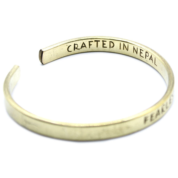 Brass Inspirational Message Bracelet