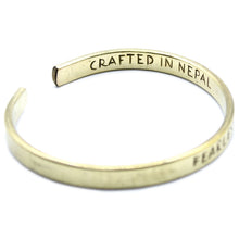 Brass Inspirational Message Bracelet