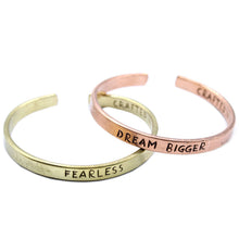Brass Inspirational Message Bracelet