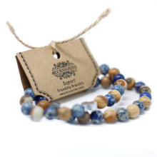 Set of 2 Gemstone Friendship Bracelets - Power - Tiger Eye & Black Stone