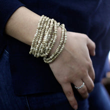 Multi-Bead Bangle with Wooden Clasp - Assorted Colours
