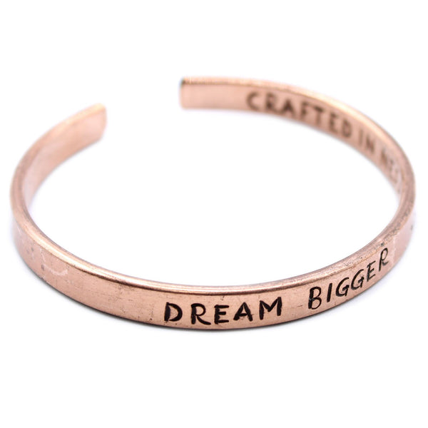 Copper Inspirational Message Bracelet