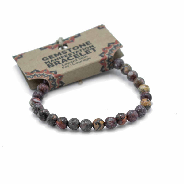 Leopard Skin Jasper Manifestation Bracelet - Courage