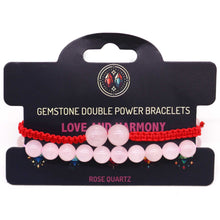 Rose Quartz Gemstone Double Power Bracelet
