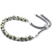 925 Silver Plated Dalmatian Jasper String Bracelet