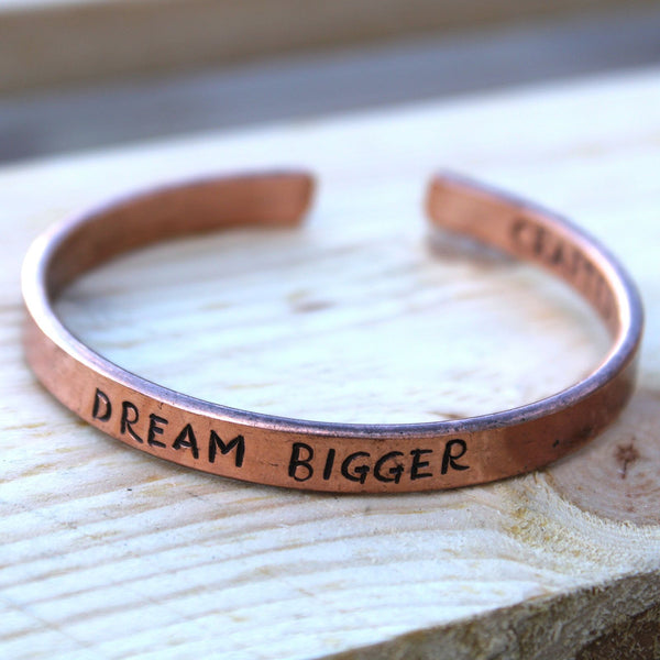 Copper Inspirational Message Bracelet