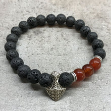 Axe-head Carnelian Lava Stone Bracelet