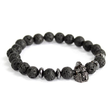 Knight's Helmet Lava Stone Gemstone Bracelet