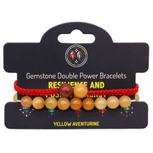 Yellow Aventurine Gemstone Double Power Bracelet