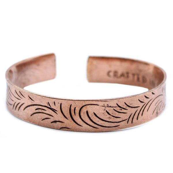 Wide Copper Tibetan Tribal Swirl Bracelet