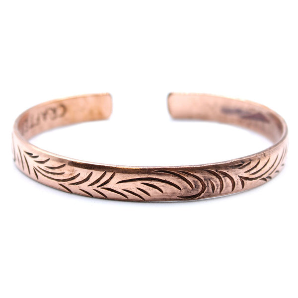 Slim Copper Tibetan Tribal Swirl Bracelet