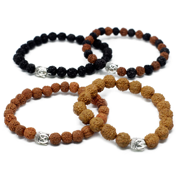 Assorted Rudraksha Buddha Bangles