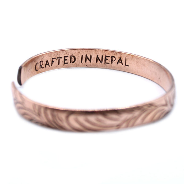 Slim Copper Tibetan Tribal Swirl Bracelet
