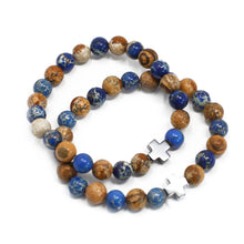 Set of 2 Gemstone Friendship Bracelets - Support - Sodalite & Picture Stone