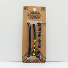Mens Premium Bracelet Sets - Black & Tan Collection