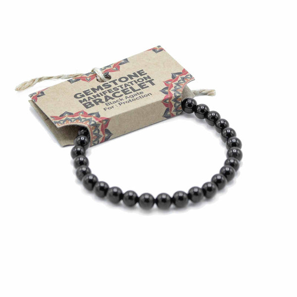 Black Agate Manifestation Bracelet - Protection