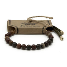 18K Gold Plated Picasso Jasper Moss String Bracelet