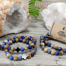 Set of 2 Gemstone Friendship Bracelets - Support - Sodalite & Picture Stone