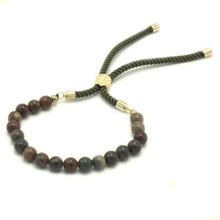 18K Gold Plated Picasso Jasper Moss String Bracelet