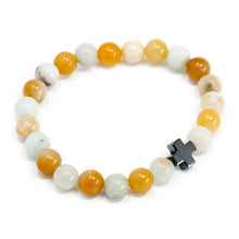 Set of 2 Gemstone Friendship Bracelets - Loyalty - Amazonite & Yellow Jasper