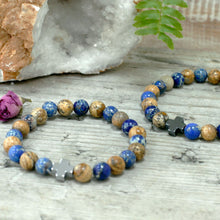 Set of 2 Gemstone Friendship Bracelets - Support - Sodalite & Picture Stone