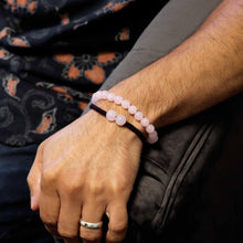 Rose Quartz Gemstone Double Power Bracelet