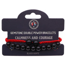 Black Agate Gemstone Double Power Bracelet
