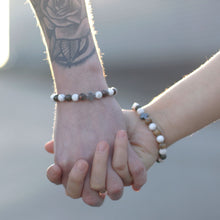 Set of 2 Gemstone Friendship Bracelets - Power - Tiger Eye & Black Stone