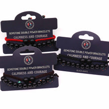 Black Agate Gemstone Double Power Bracelet