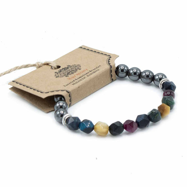 Faceted Magnetic Rainbow Gemstone Bracelet