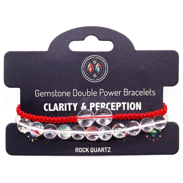 Rock Quartz Gemstone Double Power Bracelet