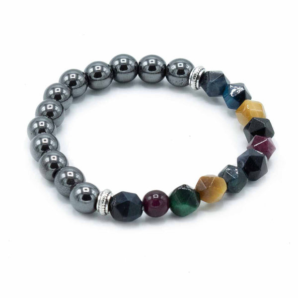 Faceted Magnetic Rainbow Gemstone Bracelet