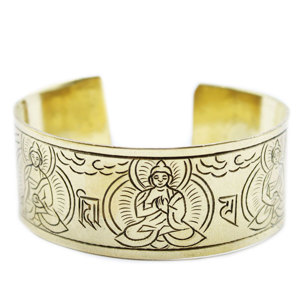 Brass Tibetan Five Buddha Bracelet