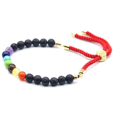 18K Gold Plated Lava Stone Chakra Royal String Bracelet