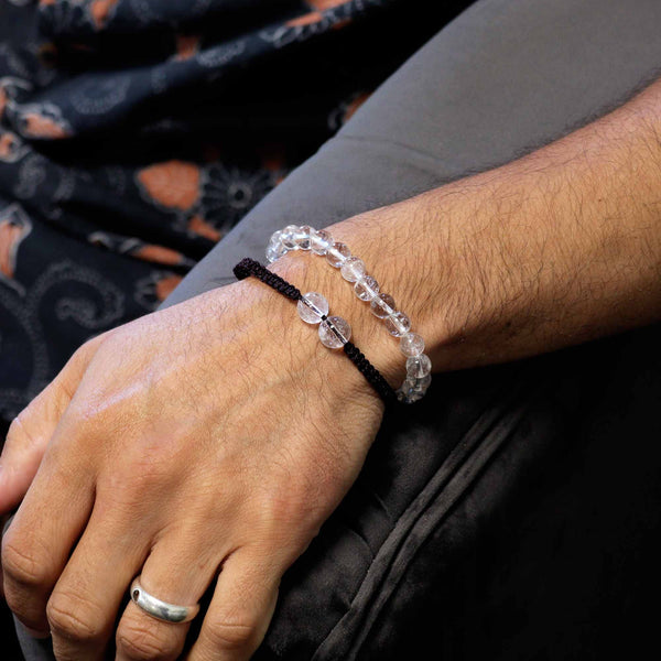 Rock Quartz Gemstone Double Power Bracelet