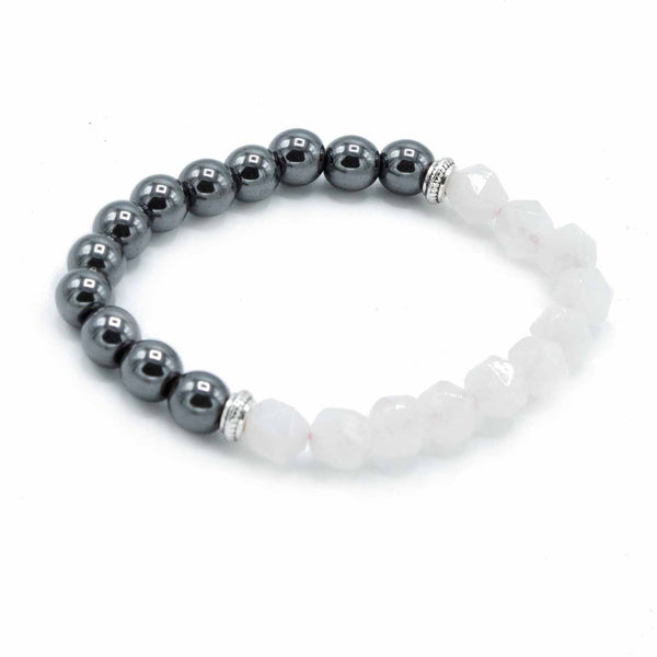 Faceted Rose Quartz Magnetic Gemstone Bracelet