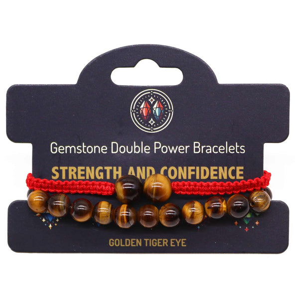 Tiger Eye Gemstone Double Power Bracelet
