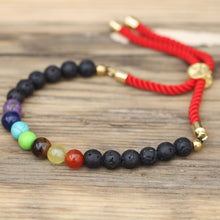 18K Gold Plated Lava Stone Chakra Royal String Bracelet