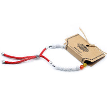 925 Silver Plated White Howlite Royal Red String Bracelet