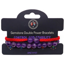 Amethyst Gemstone Double Power Bracelet
