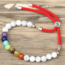 925 Silver Plated White Howlite Royal Red String Bracelet