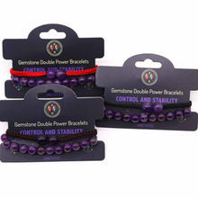 Amethyst Gemstone Double Power Bracelet