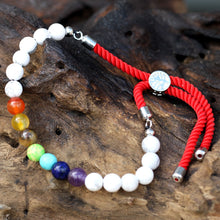 925 Silver Plated White Howlite Royal Red String Bracelet