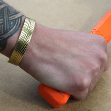 Wide Brass Tibetan Tribal Leaf Bracelet