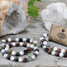 Set of 2 Gemstone Friendship Bracelets - Peace - Picasso Jasper & White Howlite