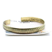 Slim Brass Tibetan Tribal Leaf Bracelet