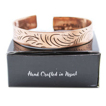 Wide Copper Tibetan Tribal Swirl Bracelet